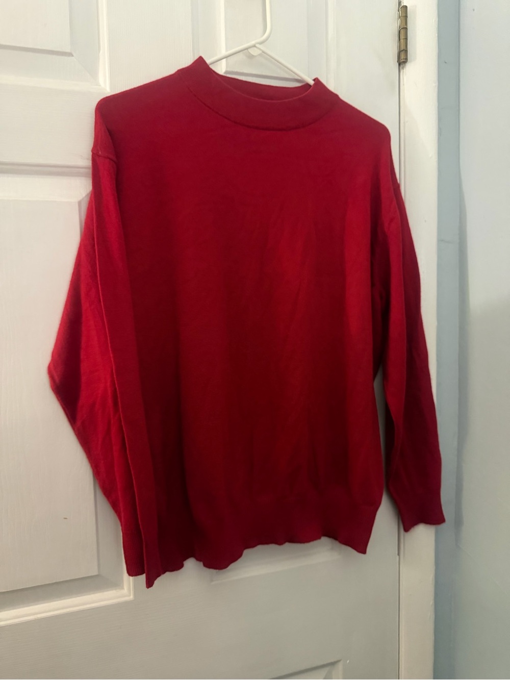 MNG Mango Women’s Red Mock Neck Knit Sweater Size Small